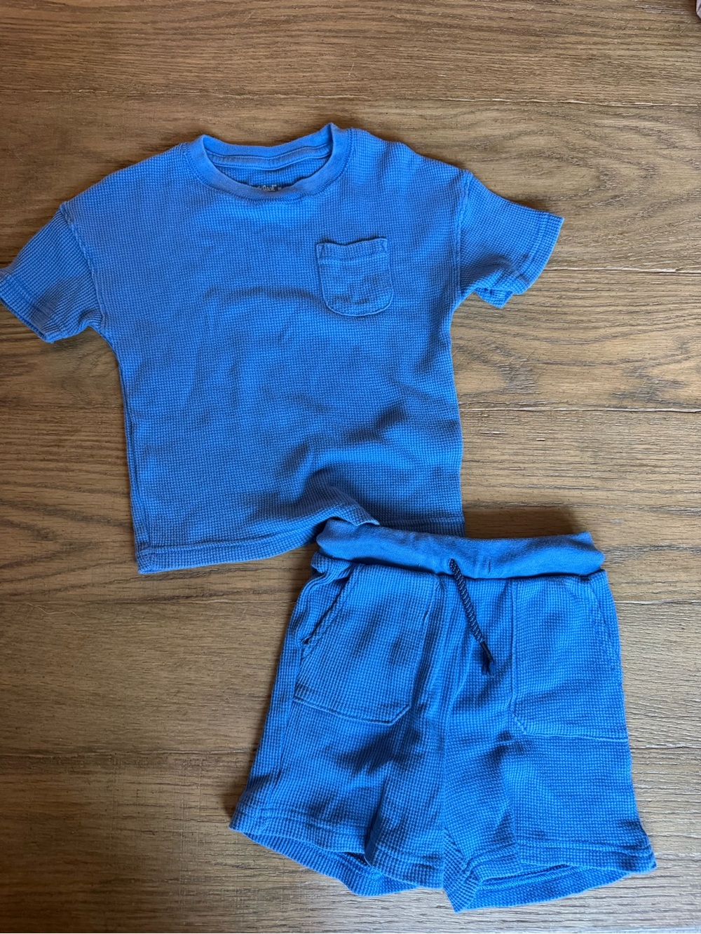 Cat & Jack Blue Waffle Knit Kids Matching Set
